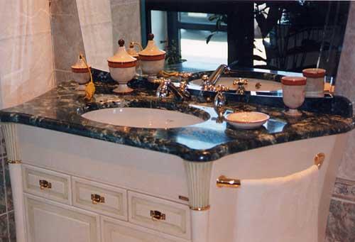 Top Bagno in marmo nero Portoro