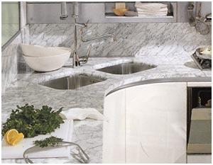 Top Cucina in marmo bianco venatino di Carrara